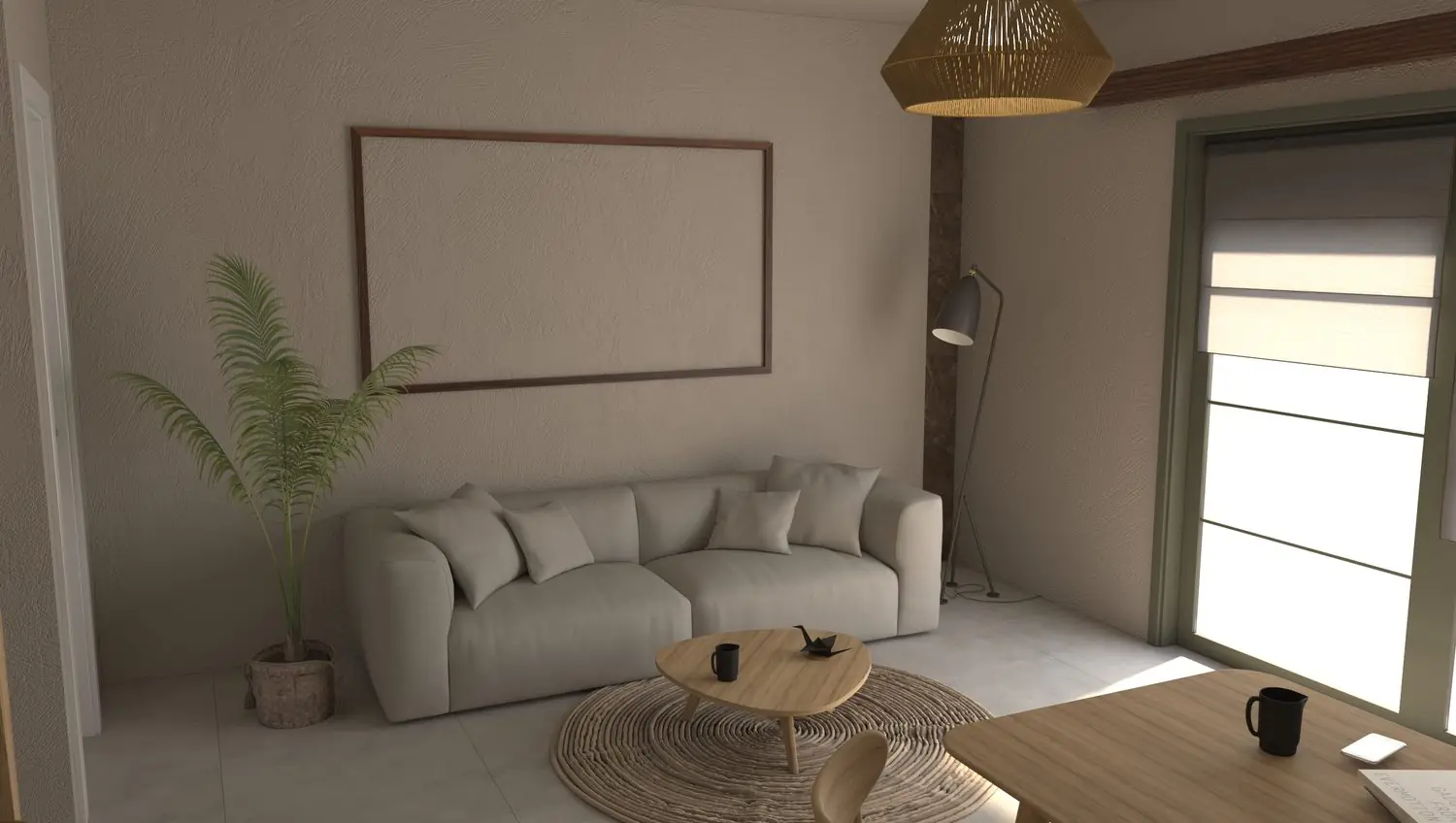 Wabi-sabi living room interior